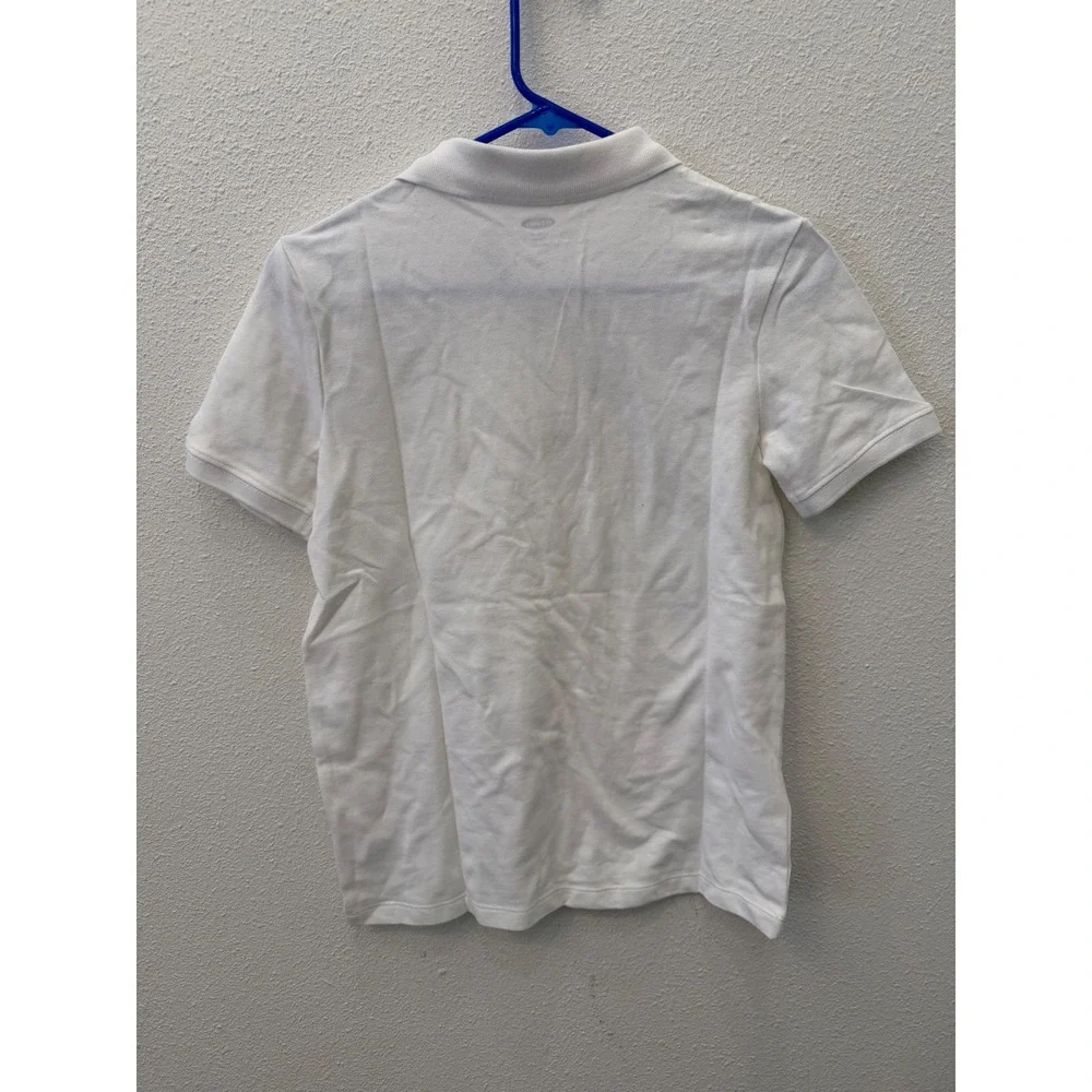 Old Navy Kids White Short Sleeve Pique Polo Shirt Stretch Size L 10-12 NWT